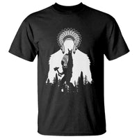 Bigfoot Native American Chief T Shirt Hunting Spear Warrior Graphic