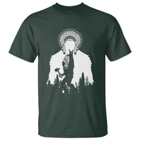 Bigfoot Native American Chief T Shirt Hunting Spear Warrior Graphic