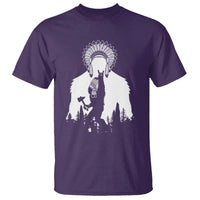 Bigfoot Native American Chief T Shirt Hunting Spear Warrior Graphic