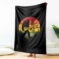 Vintage Pacific Northwest Bigfoot With Totem Pole Throw Blanket