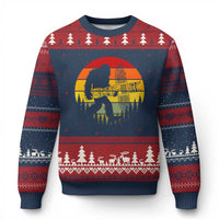 Vintage Pacific Northwest Bigfoot With Totem Pole Ugly Christmas Sweater