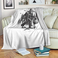 Funny Halloween Gift Throw Blanket Bigfoot Witch Costume - Wonder Print Shop