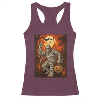 Halloween Mummy Bigfoot Racerback Tank Top Funny Cryptid Gift - Wonder Print Shop