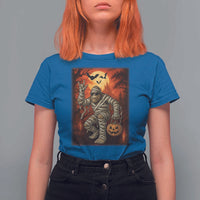 Halloween Mummy Bigfoot T Shirt For Women Funny Cryptid Gift - Wonder Print Shop