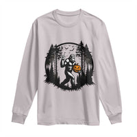 Funny Halloween Bigfoot With Jack O Lantern Long Sleeve Shirt - Wonder Print Shop