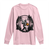 Funny Halloween Bigfoot With Jack O Lantern Long Sleeve Shirt - Wonder Print Shop