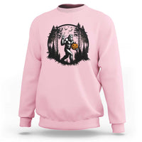 Funny Halloween Bigfoot With Jack O Lantern Sweatshirt - Wonder Print Shop