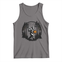 Funny Halloween Bigfoot With Jack O Lantern Tank Top - Wonder Print Shop