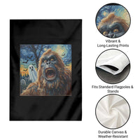 Funny Halloween Garden Flag Bigfoot Selfie With Ghost Starry Night Art - Wonder Print Shop