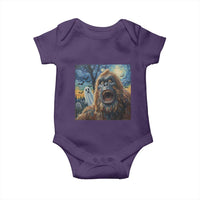 Funny Halloween Baby Onesie Bigfoot Selfie With Ghost Starry Night Art - Wonder Print Shop