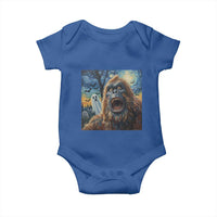 Funny Halloween Baby Onesie Bigfoot Selfie With Ghost Starry Night Art - Wonder Print Shop