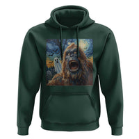 Funny Halloween Hoodie Bigfoot Selfie With Ghost Starry Night Art - Wonder Print Shop