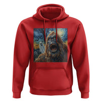 Funny Halloween Hoodie Bigfoot Selfie With Ghost Starry Night Art - Wonder Print Shop