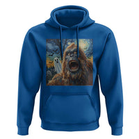 Funny Halloween Hoodie Bigfoot Selfie With Ghost Starry Night Art - Wonder Print Shop