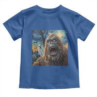 Funny Halloween Toddler T Shirt Bigfoot Selfie With Ghost Starry Night Art - Wonder Print Shop