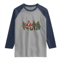 Bigfoot Christmas Cosplay Raglan Shirt Funny Holiday Gift - Wonder Print Shop