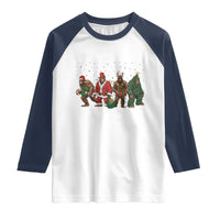 Bigfoot Christmas Cosplay Raglan Shirt Funny Holiday Gift - Wonder Print Shop