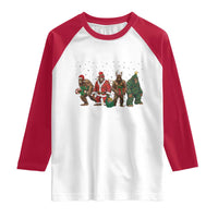 Bigfoot Christmas Cosplay Raglan Shirt Funny Holiday Gift - Wonder Print Shop