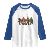 Bigfoot Christmas Cosplay Raglan Shirt Funny Holiday Gift - Wonder Print Shop