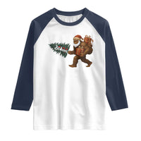 Believe Bigfoot Christmas Raglan Shirt Sasquatch Holiday Gift - Wonder Print Shop