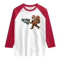 Believe Bigfoot Christmas Raglan Shirt Sasquatch Holiday Gift - Wonder Print Shop