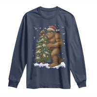 Funny Christmas Long Sleeve Shirt Bigfoot Decorating Xmas Tree Gift - Wonder Print Shop