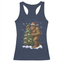 Funny Christmas Racerback Tank Top Bigfoot Decorating Xmas Tree Gift - Wonder Print Shop