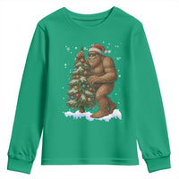 Funny Christmas Youth Sweatshirt Bigfoot Decorating Xmas Tree Gift - Wonder Print Shop