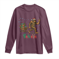 Bigfoot Christmas Long Sleeve Shirt Believe Funny Holiday Gift - Wonder Print Shop
