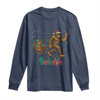 Bigfoot Christmas Long Sleeve Shirt Believe Funny Holiday Gift - Wonder Print Shop