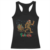 Bigfoot Christmas Racerback Tank Top Believe Funny Holiday Gift - Wonder Print Shop