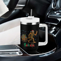 Bigfoot Christmas Tumbler With Handle Believe Funny Holiday Gift