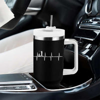 Golf Heartbeat Tumbler With Handle Funny Sport Lover Gift - Wonder Print Shop