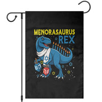 Funny Hanukkah Dinosaur With Dreidel Menorah Pun Gift Garden Flag Menorasaurus Rex - Wonder Print Shop