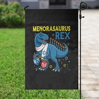 Funny Hanukkah Dinosaur With Dreidel Menorah Pun Gift Garden Flag Menorasaurus Rex - Wonder Print Shop