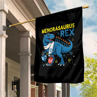 Funny Hanukkah Dinosaur With Dreidel Menorah Pun Gift Garden Flag Menorasaurus Rex - Wonder Print Shop
