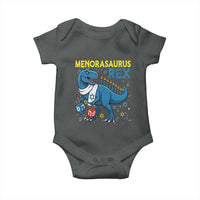 Funny Hanukkah Dinosaur With Dreidel Menorah Pun Gift Baby Onesie Menorasaurus Rex - Wonder Print Shop