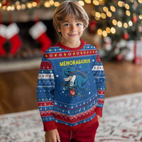 Funny Dinosaur With Dreidel Menorah Pun Gift Hanukkah Ugly Sweater Menorasaurus Rex - Wonder Print Shop