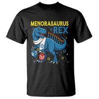 Funny Hanukkah Dinosaur With Dreidel Menorah Pun Gift T Shirt Menorasaurus Rex - Wonder Print Shop