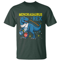 Funny Hanukkah Dinosaur With Dreidel Menorah Pun Gift T Shirt Menorasaurus Rex - Wonder Print Shop