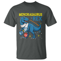 Funny Hanukkah Dinosaur With Dreidel Menorah Pun Gift T Shirt Menorasaurus Rex - Wonder Print Shop