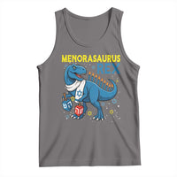 Funny Hanukkah Dinosaur With Dreidel Menorah Pun Gift Tank Top Menorasaurus Rex - Wonder Print Shop