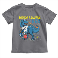 Funny Hanukkah Dinosaur With Dreidel Menorah Pun Gift Toddler T Shirt Menorasaurus Rex - Wonder Print Shop