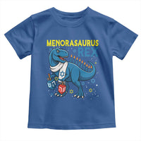 Funny Hanukkah Dinosaur With Dreidel Menorah Pun Gift Toddler T Shirt Menorasaurus Rex - Wonder Print Shop