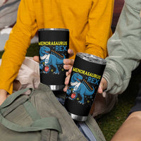 Funny Hanukkah Dinosaur With Dreidel Menorah Pun Gift Tumbler Cup Menorasaurus Rex - Wonder Print Shop