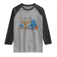 Interfaith Christmas Hanukkah Raglan Shirt Celebration Festival Of Lights Gift - Wonder Print Shop