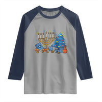 Interfaith Christmas Hanukkah Raglan Shirt Celebration Festival Of Lights Gift - Wonder Print Shop