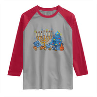 Interfaith Christmas Hanukkah Raglan Shirt Celebration Festival Of Lights Gift - Wonder Print Shop