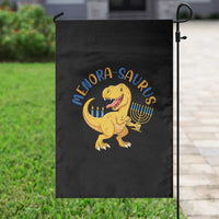 Funny Hanukkah Dinosaur Celebration Festival Of Lights Gift Garden Flag Menorasaurus - Wonder Print Shop