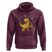 Funny Hanukkah Dinosaur Celebration Festival Of Lights Gift Hoodie Menorasaurus - Wonder Print Shop
